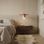 Sora Disc, Minimalist, Japandi, Pendant Light, Travertine, Wood