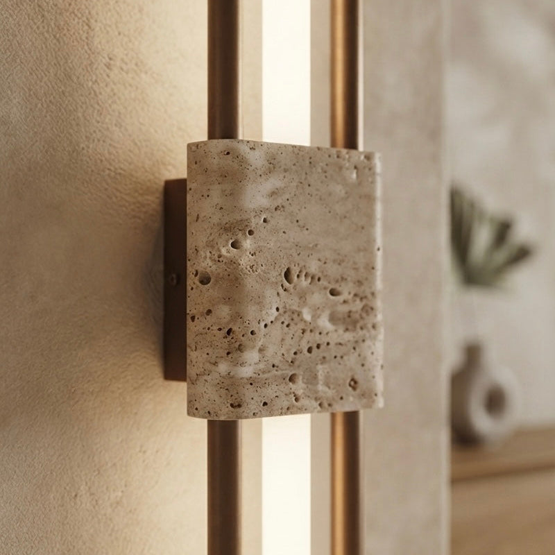 Zen Horizon, Linear, Architectural, Travertine, Contemporary, Statement
