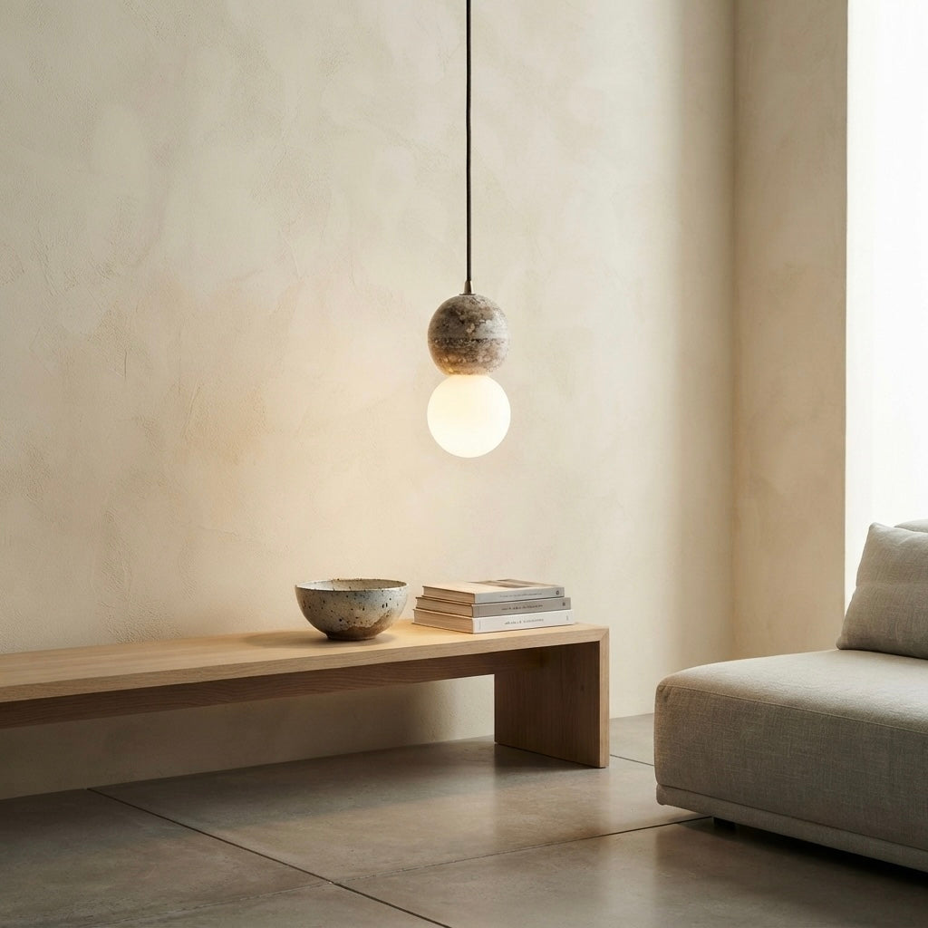 Yume, Modern, Stone, Hanging Light, Zen, Luxury