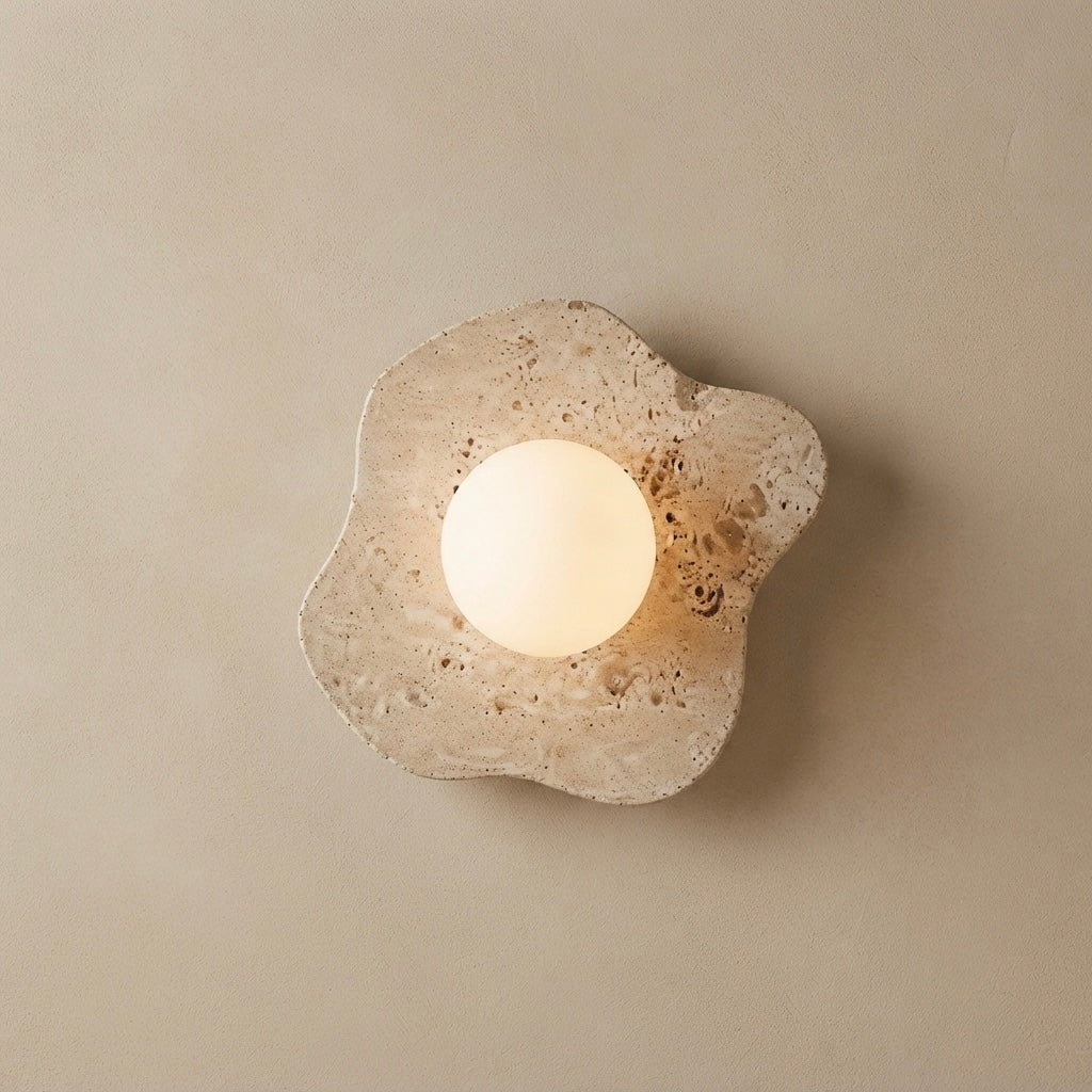 Yuge, Sculptural, Japandi, Sconce, Natural, Stone