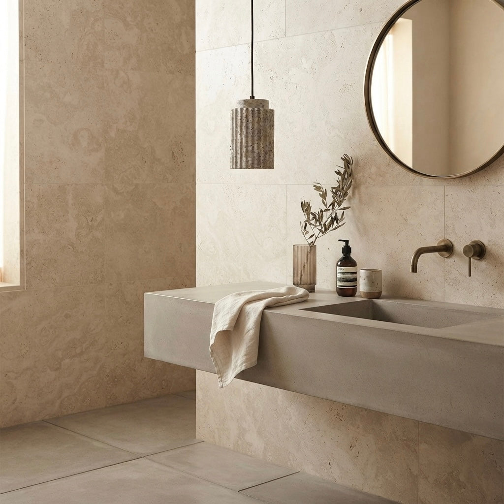 Koto Lantern, Traditional, Modern, Travertine, Elegant, Pendant