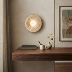 Akane, Japandi, Travertine, Wall Light, Minimalist, Organic