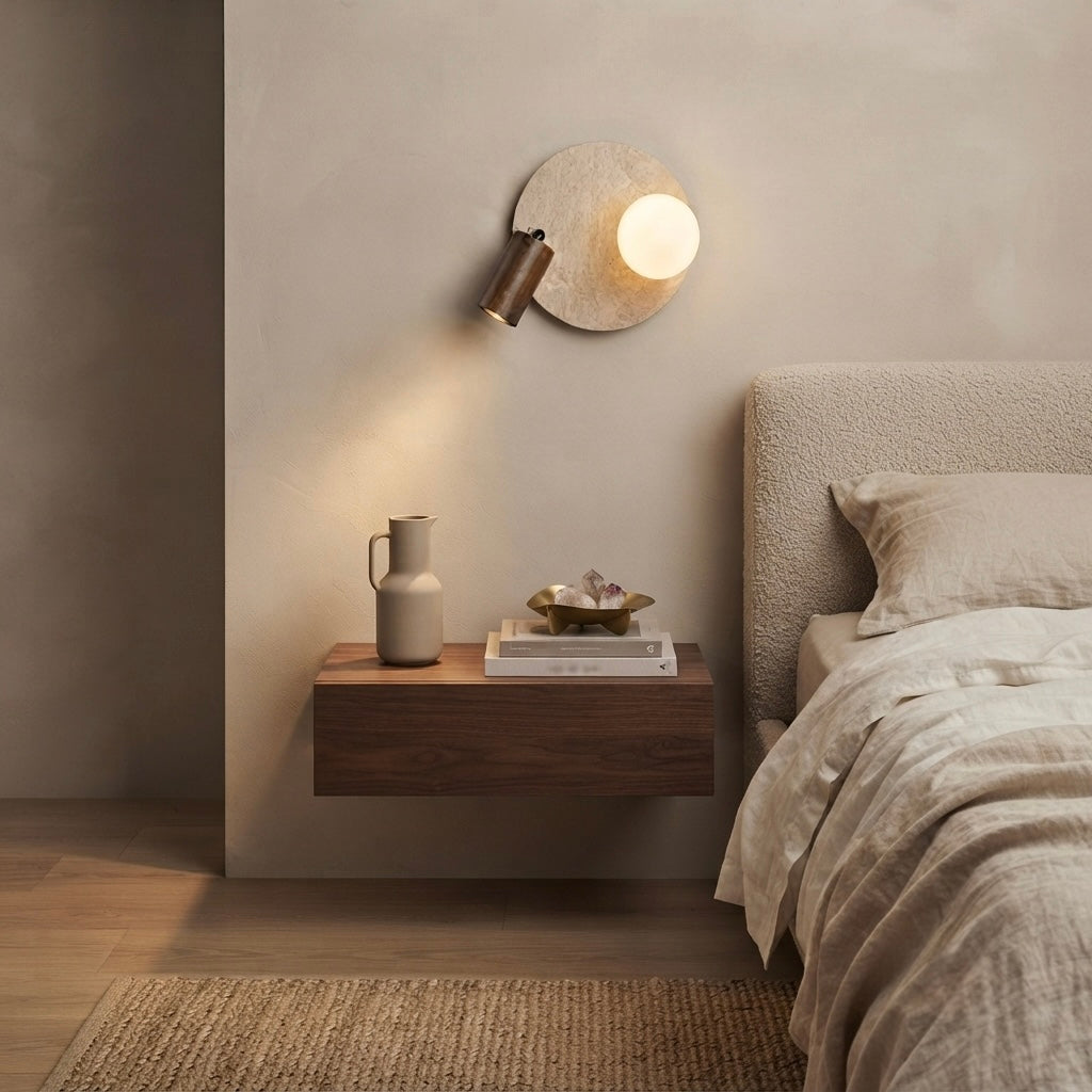 Hiro, Sculptural, Japandi, Sconce, Natural, Stone