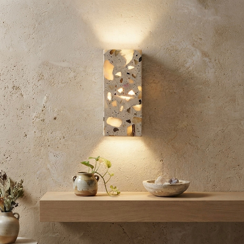 Kohaku, Ambient, Minimalist, Wall Light, Travertine, Boutique