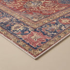 Lyra Crimson Velvet Retro Persian Soft Area Rug