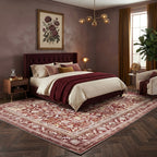 Kiran Deep Garnet Retro Persian Area Rug