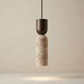 Suna Spindle, Geometric, Modern, Travertine, Minimalist, Pendant
