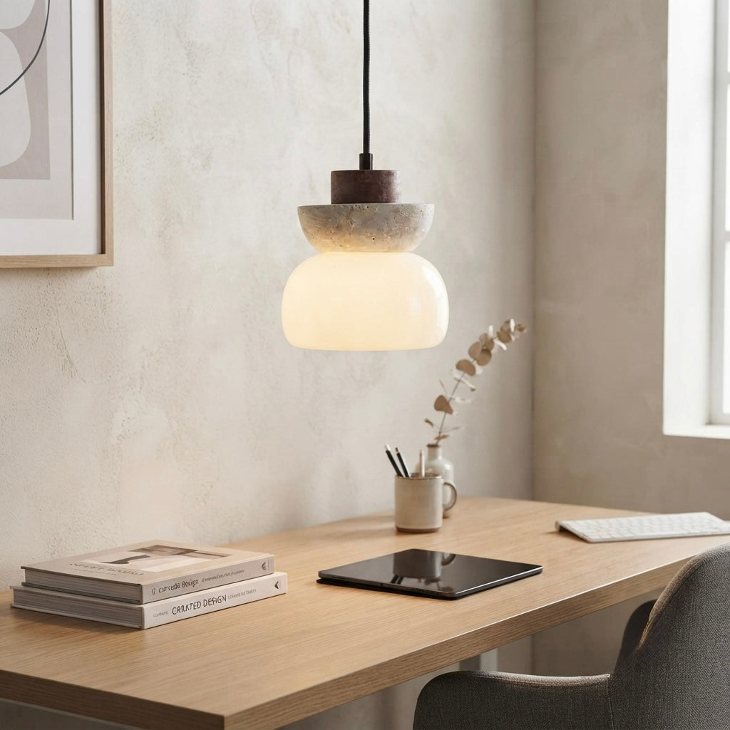 Fukinsei Frame, Modern, Stone, Hanging Light, Zen, Luxury