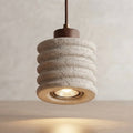 Nami Ripple, Horizontal Ridged Travertine Japandi Pendant