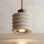 Nami Ripple, Horizontal Ridged Travertine Japandi Pendant