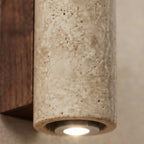 Sumi Tower, Textured, Block, Travertine, Earthy, Accent Lighting
