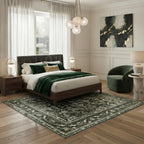 Isla Olive & Emerald Retro Persian Soft Area Rug