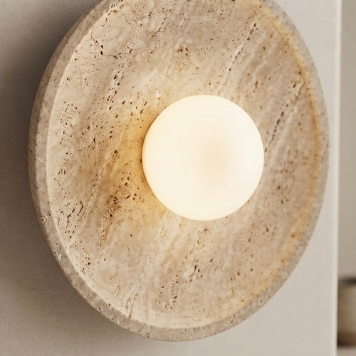 Akane, Japandi, Travertine, Wall Light, Minimalist, Organic