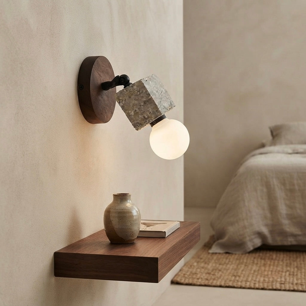 Kaito, Sculptural, Japandi, Sconce, Natural, Stone