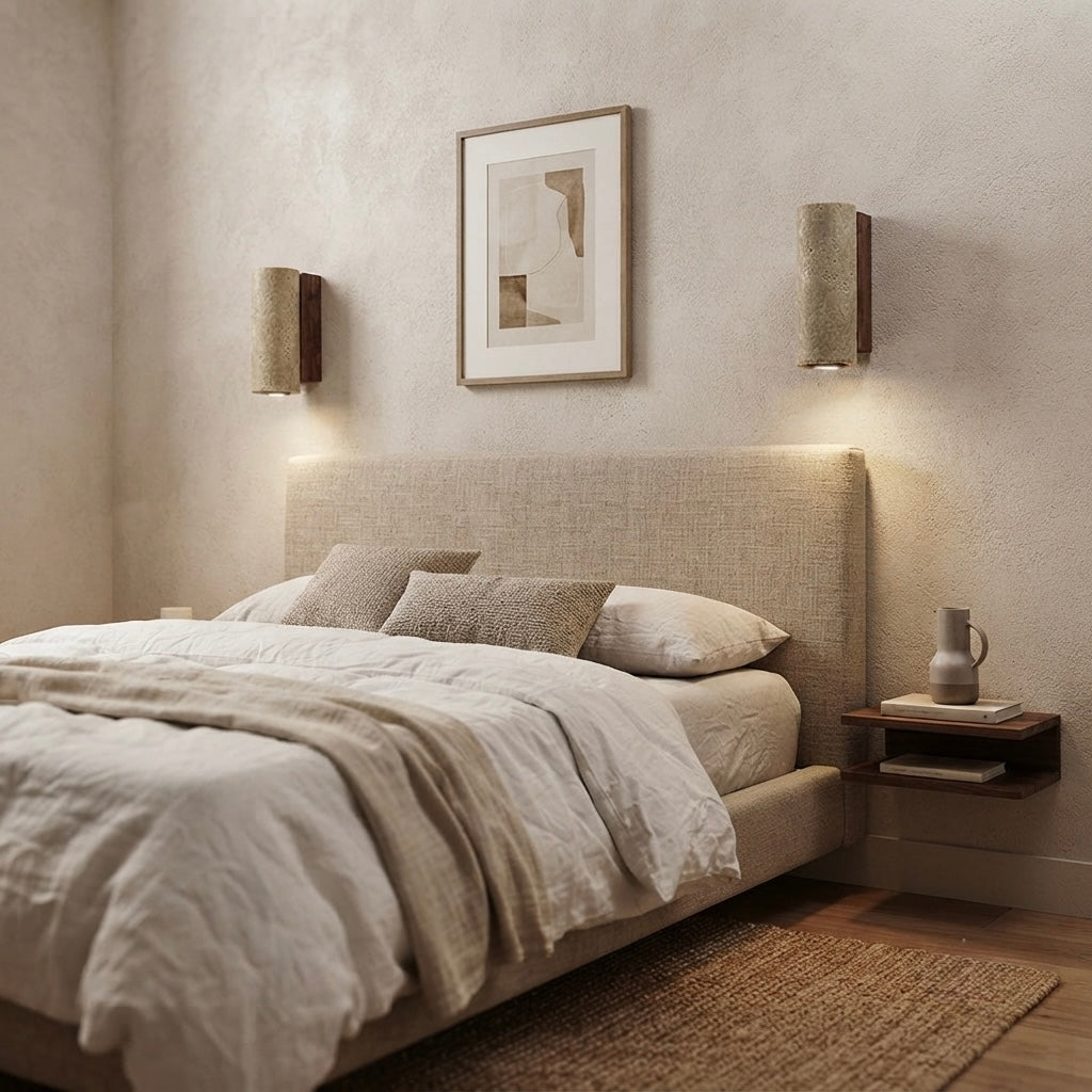 Sayuri, Ambient, Minimalist, Wall Light, Travertine, Boutique