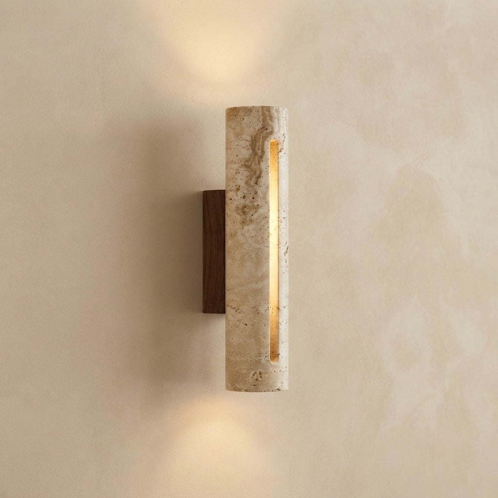 Hinokiya, Japandi, Travertine, Wall Light, Minimalist, Organic