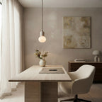 Yuki Cup, Small, Elegant, Travertine, Modern, Pendant Light