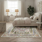 Elora Vintage Botanical Pink Floral Persian Style Rug