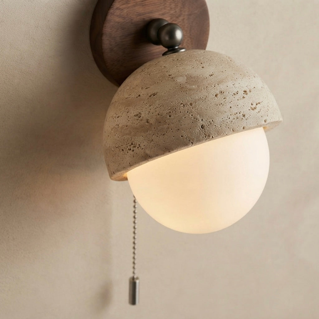 Aoi, Architectural, Travertine, Wall Lighting, Contemporary, Earthy