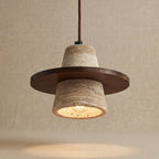 Kaze Sphere, Circular, Pendant Light, Travertine, Ambient, Modern