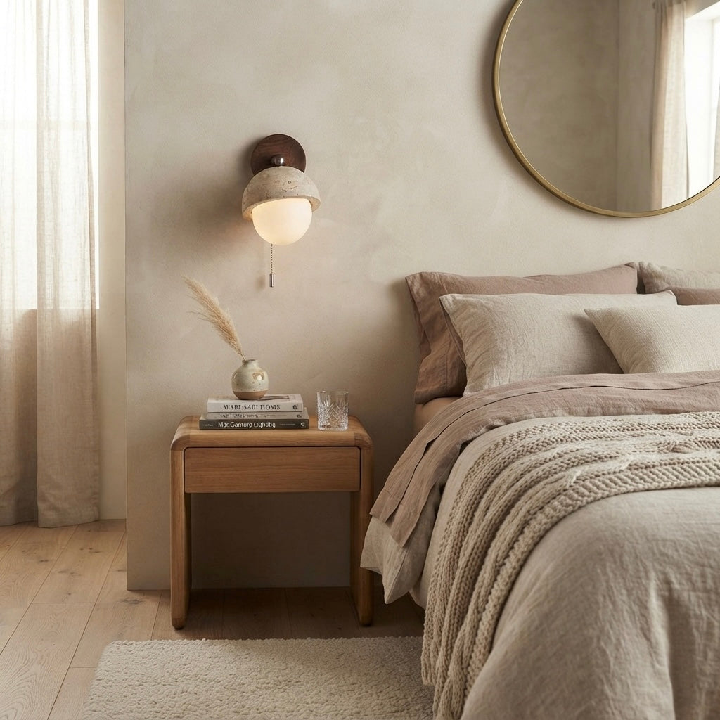 Aoi, Architectural, Travertine, Wall Lighting, Contemporary, Earthy