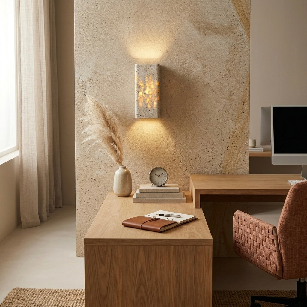 Shiori, Sculptural, Japandi, Sconce, Natural, Stone