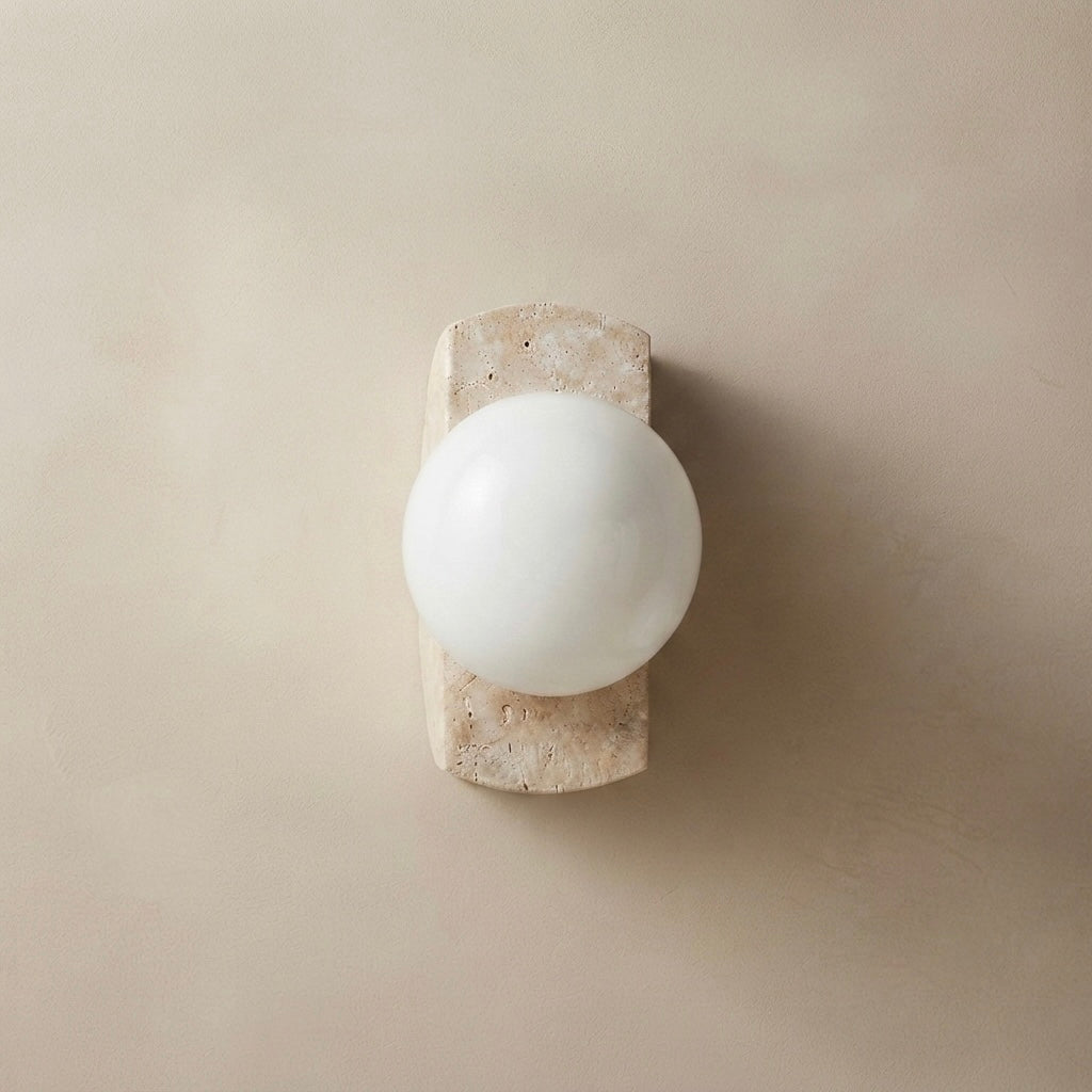 Mano, Ambient, Minimalist, Wall Light, Travertine, Boutique