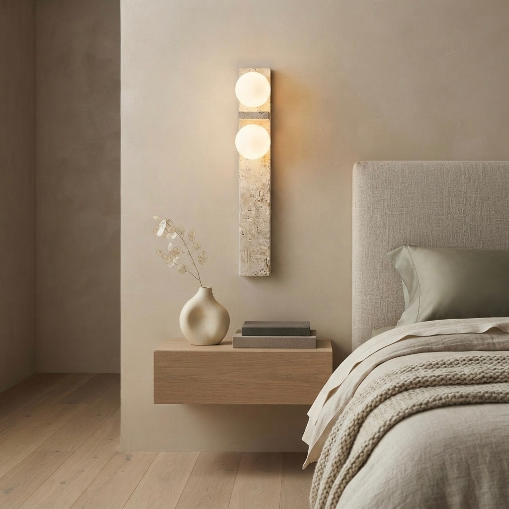 Kenji, Architectural, Travertine, Wall Lighting, Contemporary, Earthy