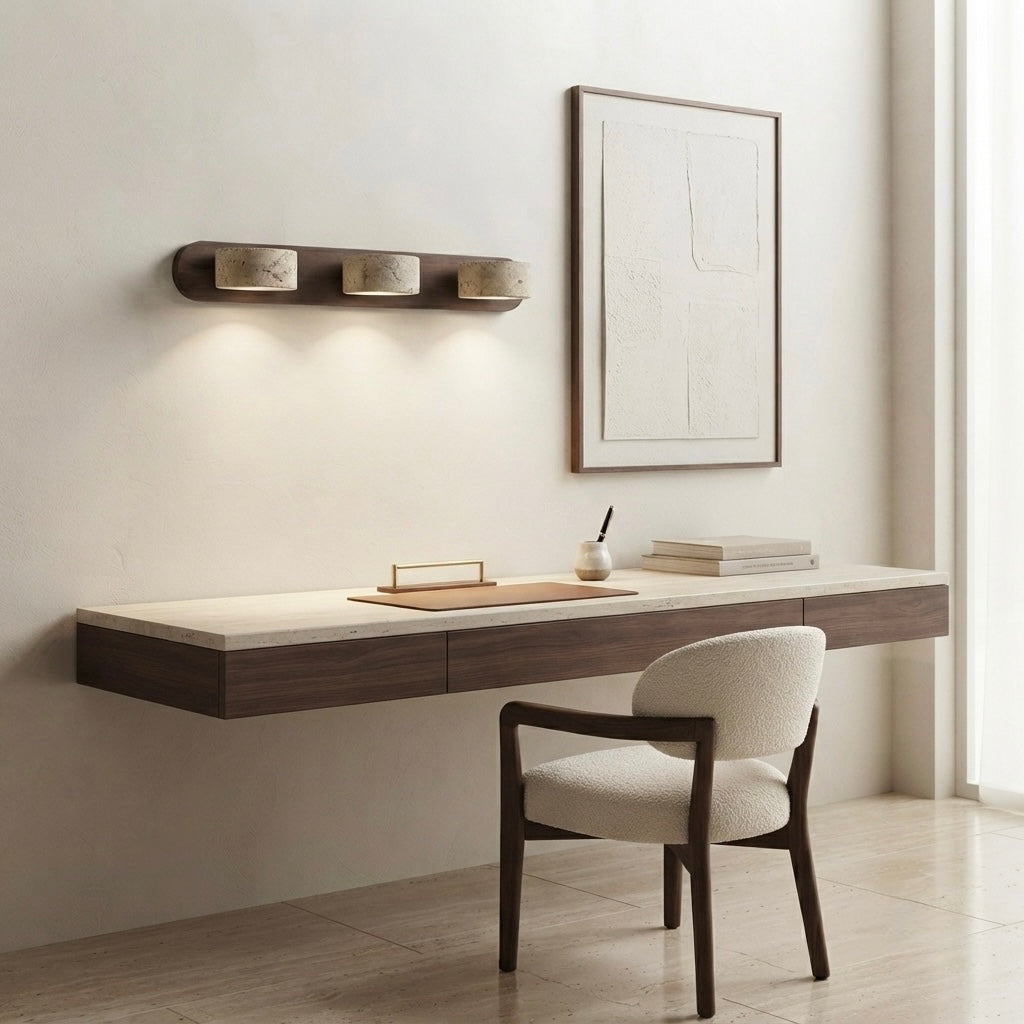 Zenith Bar, Linear, Travertine, Wall Light, Modern, Architectural