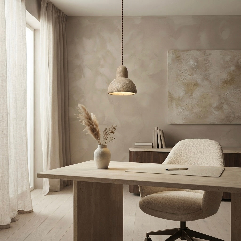 Wabi Cube, Modern, Stone, Hanging Light, Zen, Luxury