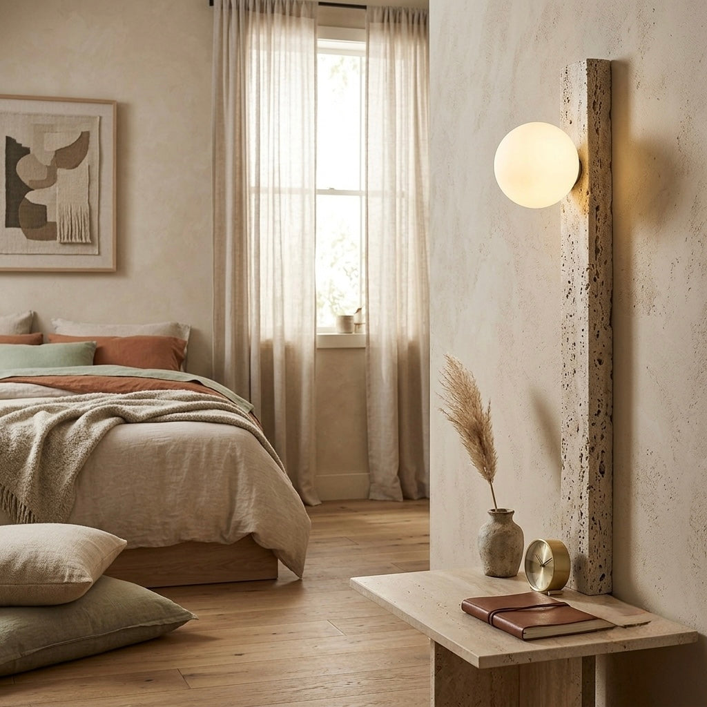 Misaki, Modern, Stone, Sconce, Zen, Luxury