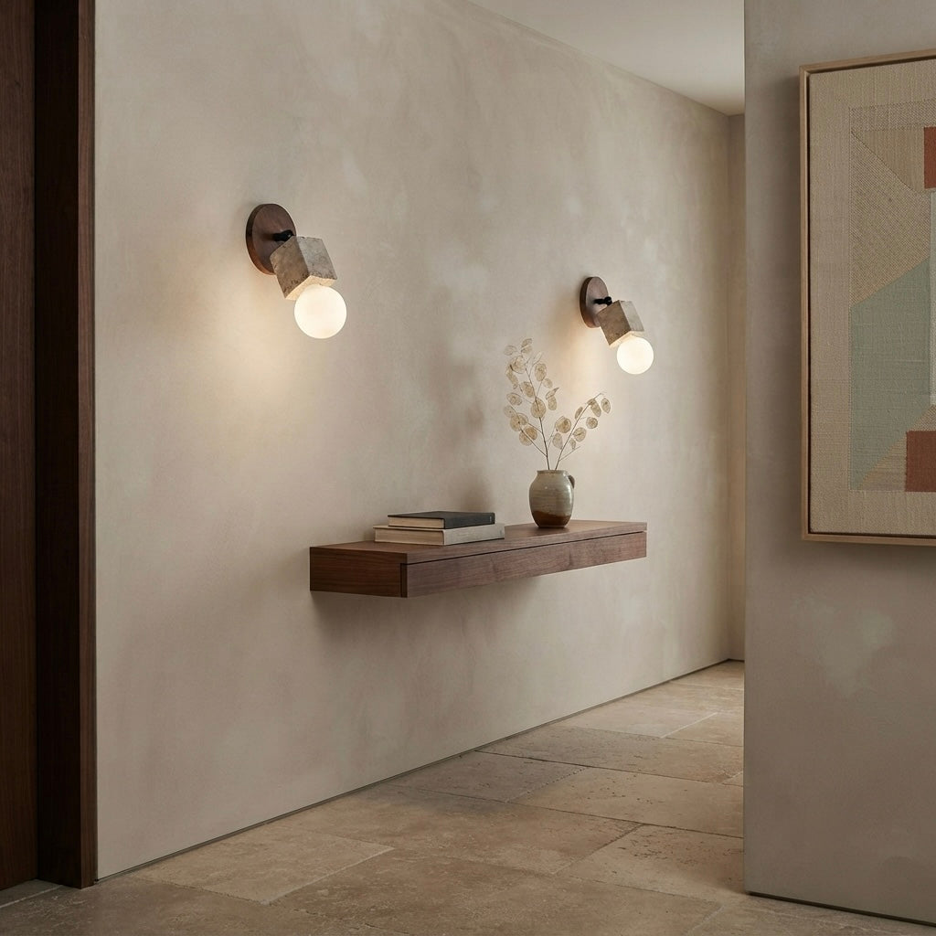 Kaito, Sculptural, Japandi, Sconce, Natural, Stone
