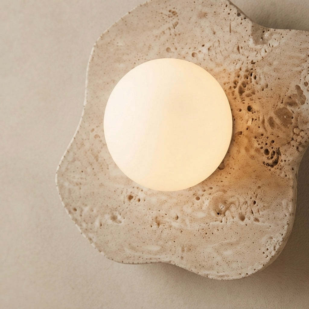 Yuge, Sculptural, Japandi, Sconce, Natural, Stone