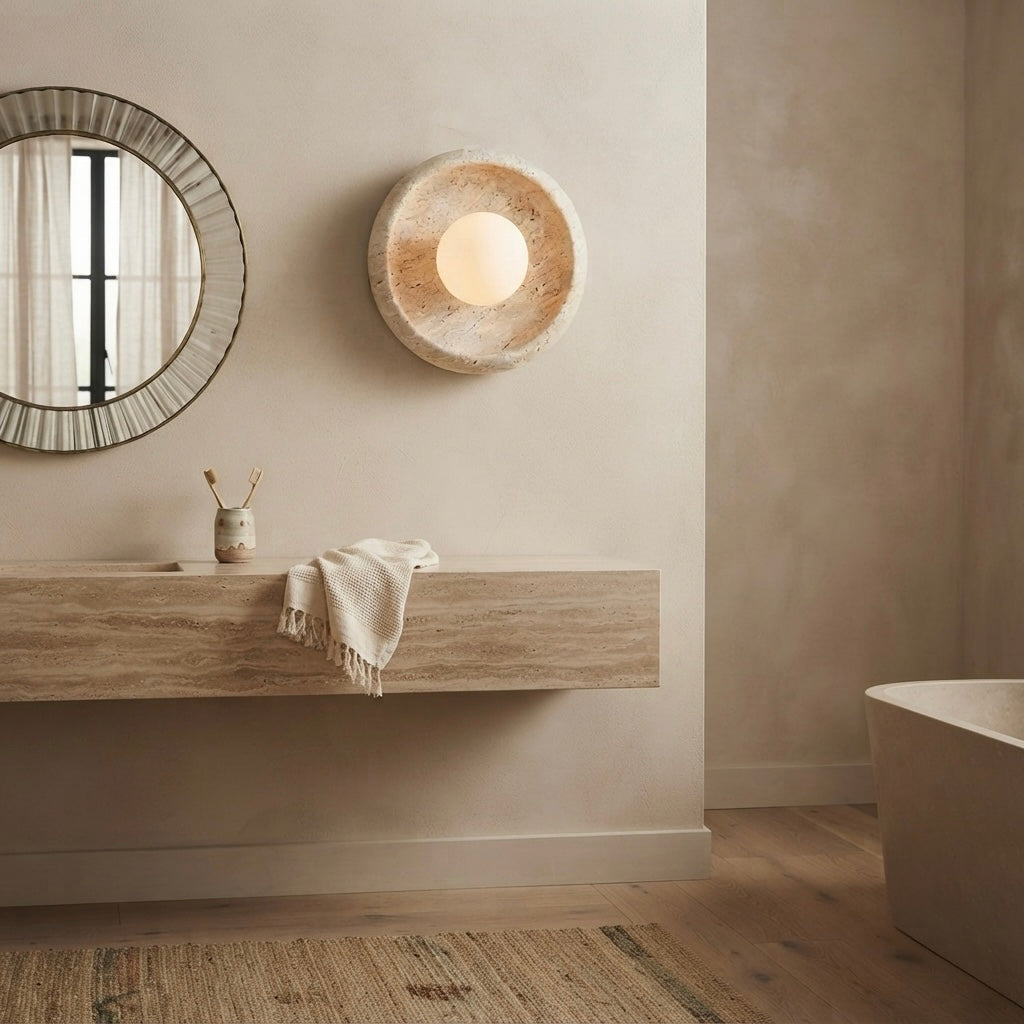Rei, Modern, Stone, Sconce, Zen, Luxury