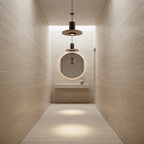 Tsuchi Dome, Sculptural, Japandi, Pendant Light, Travertine, Large