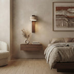 Hana Facet, Sculptural, Geometric, Travertine, Modern, Wall Light