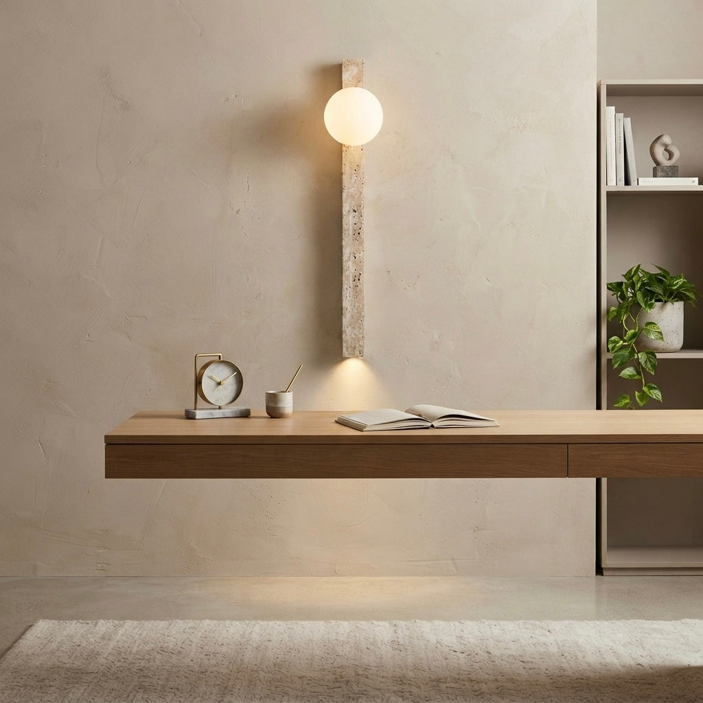 Misaki, Modern, Stone, Sconce, Zen, Luxury