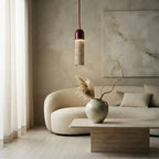 Shizen Pillar, Ambient, Minimalist, Pendant, Travertine, Boutique