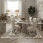 Elora Vintage Botanical Pink Floral Persian Style Rug
