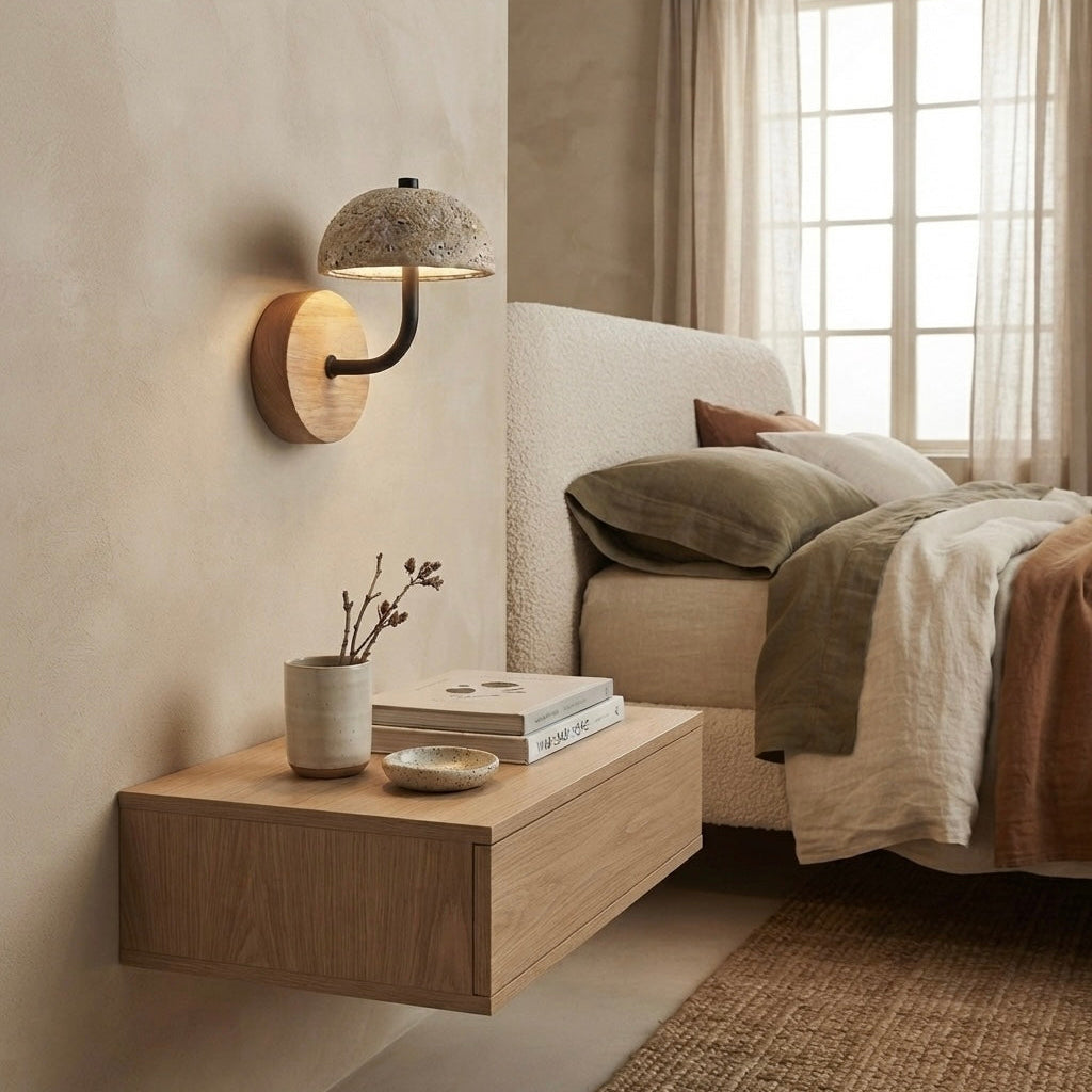 Miso Beam, Linear, Minimalist, Travertine, Accent, Japandi