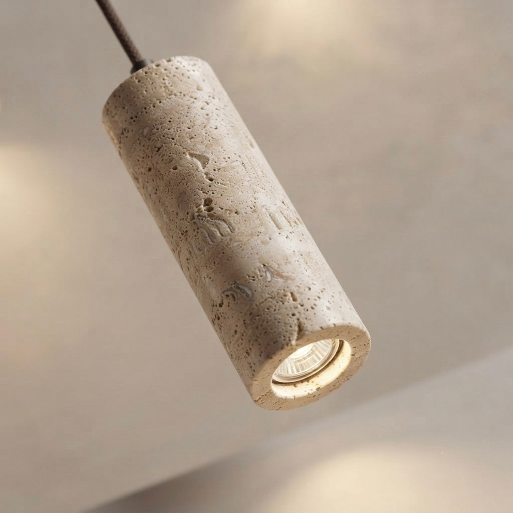 Takí Slim, Slender, Architectural, Travertine, Pendant, Modern