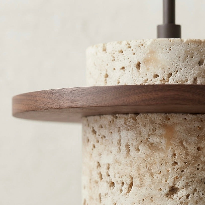 Terra Orb, Earthy, Spherical, Travertine, Organic, Wall Light