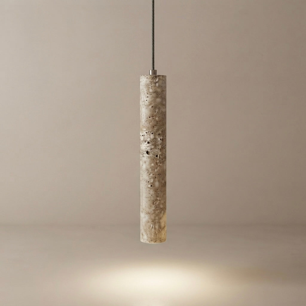 Rin Tube, Linear, Architectural, Travertine, Contemporary, Slim