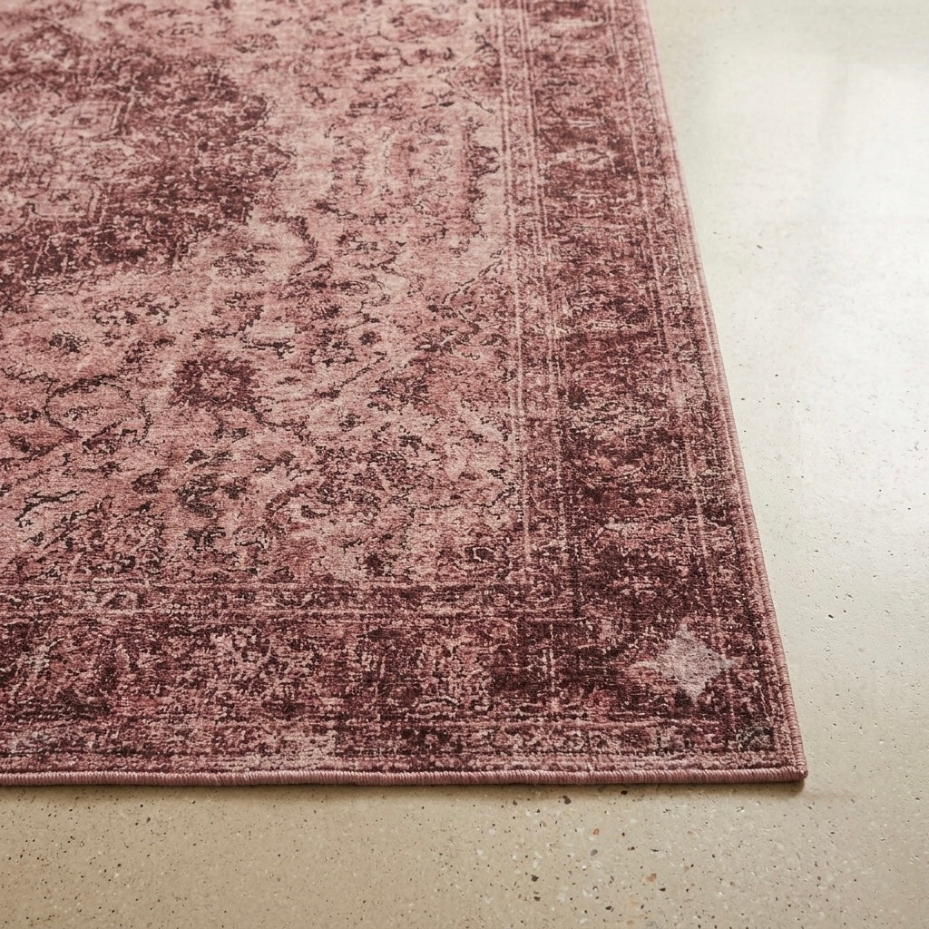 Freya Muted Blush Retro Persian Accent Soft Rug