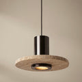 Tsuchi Dome, Sculptural, Japandi, Pendant Light, Travertine, Large