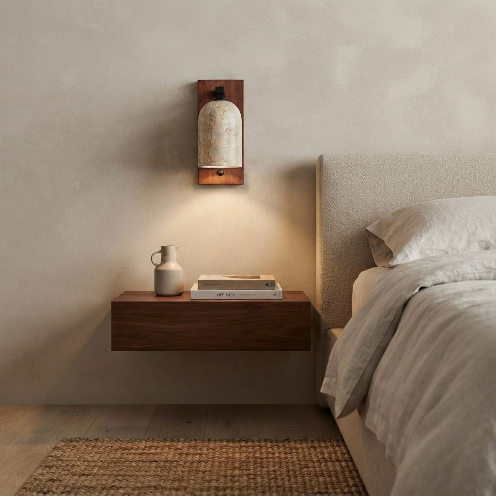 Tada, Japandi, Travertine, Wall Light, Minimalist, Organic