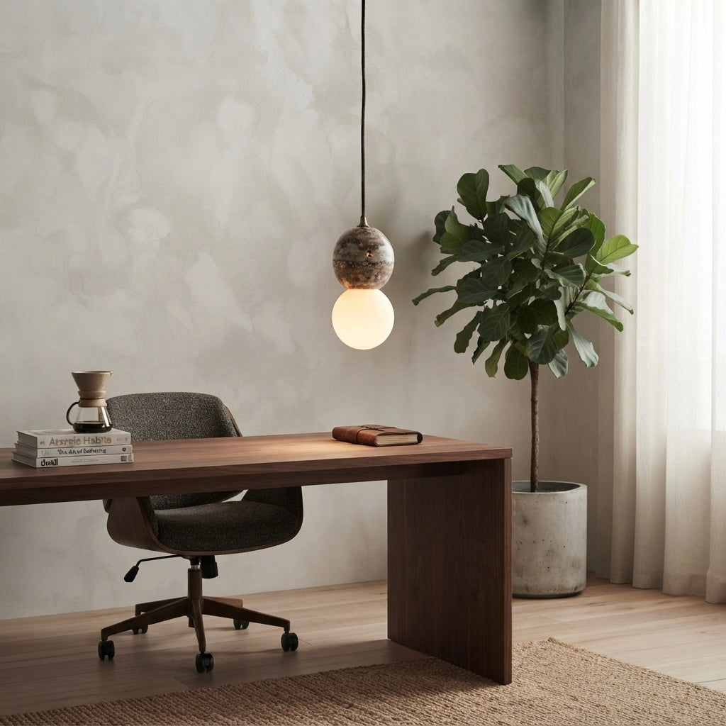 Yume, Modern, Stone, Hanging Light, Zen, Luxury