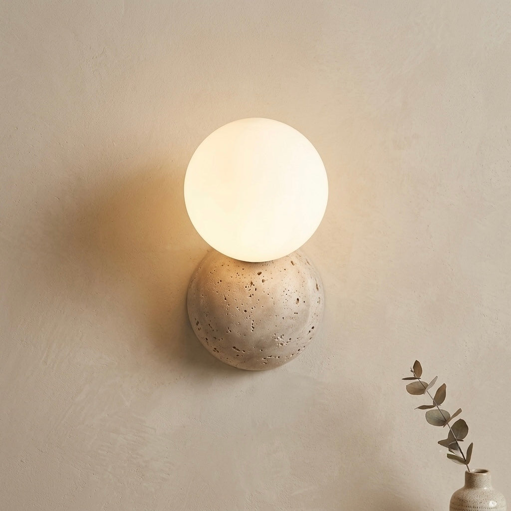 Mine, Architectural, Travertine, Wall Lighting, Contemporary, Earthy