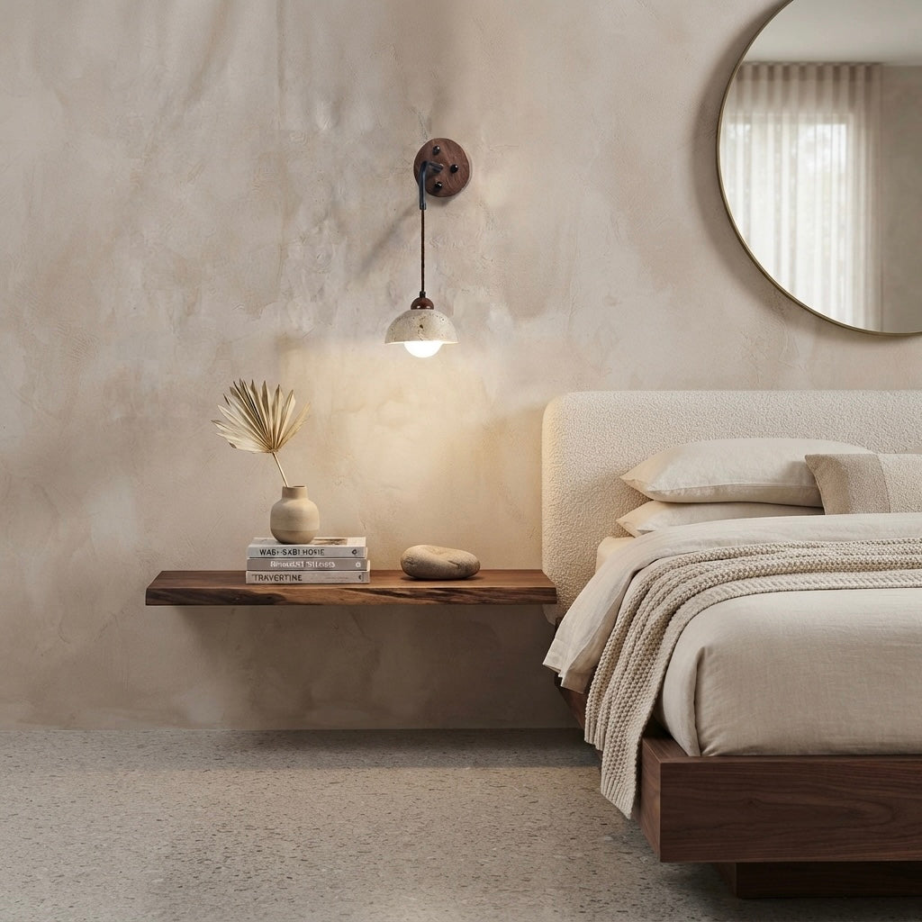 Sake Glow, Minimalist, Japandi, Ceiling Light, Travertine, Modern