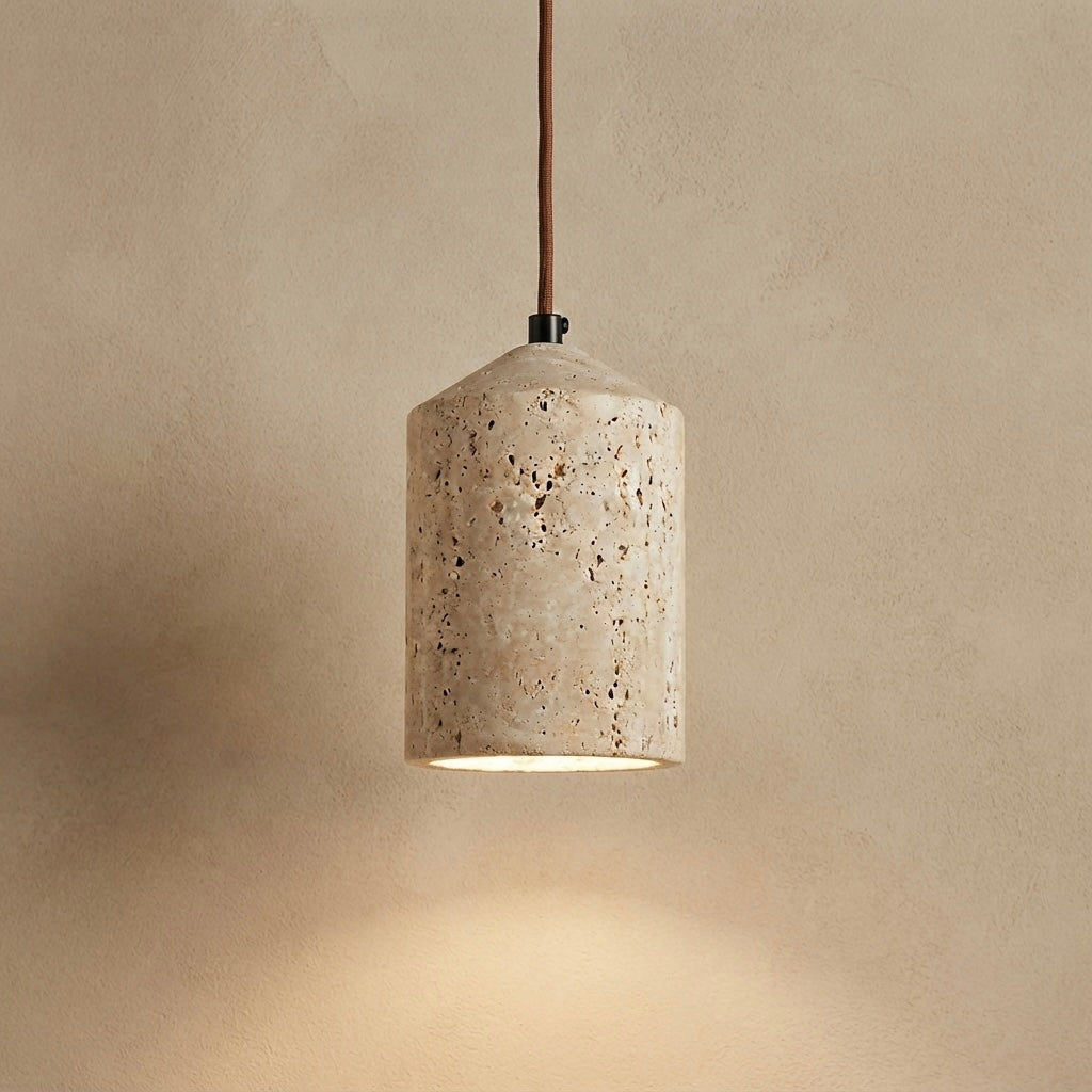 Nara, Ambient, Minimalist, Pendant, Travertine, Boutique